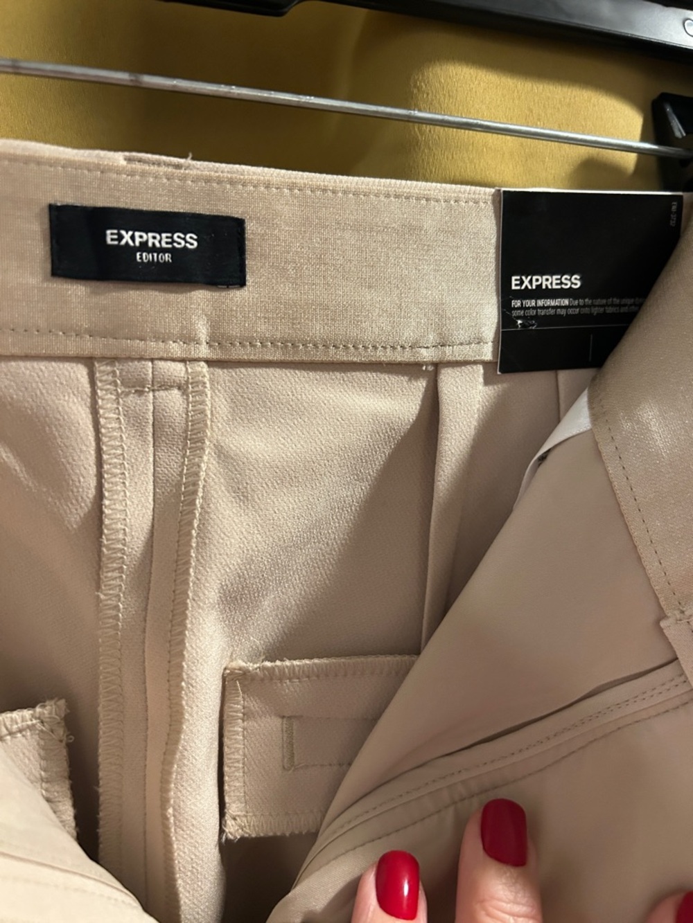 Women's Cream Straight-Leg Dress Pants - Picture 3 of 6